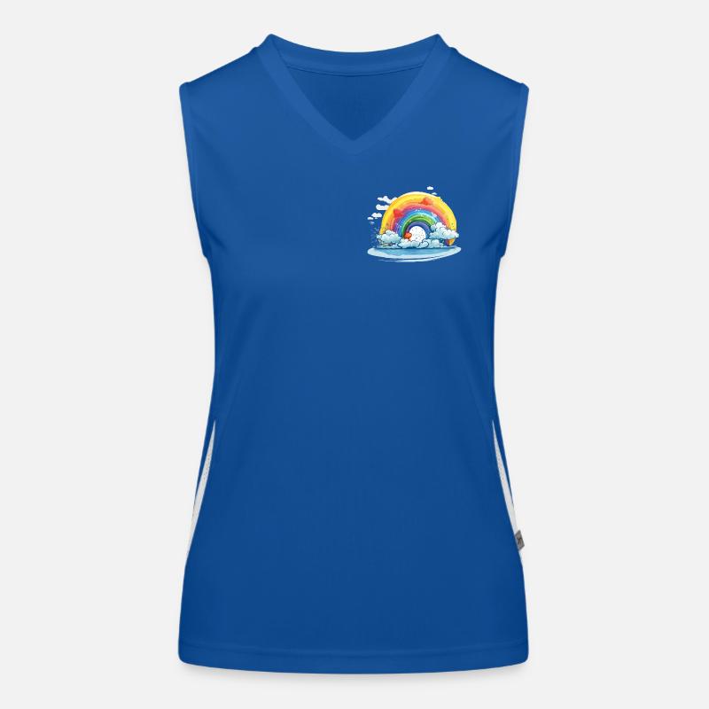 Rainbow with clouds Women's Functional Contrast Tank Top