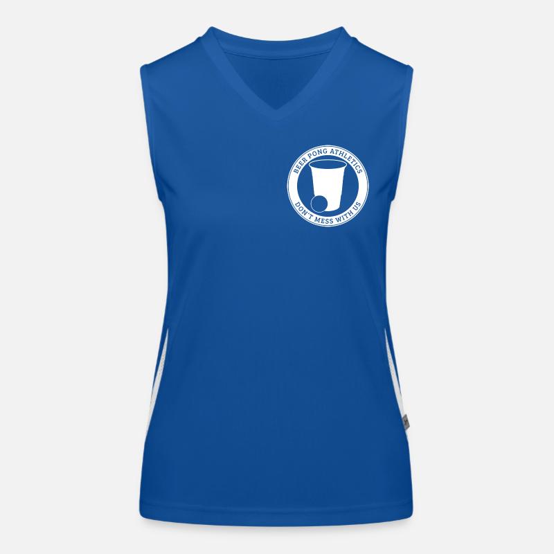 Beer Pong Athletics Don't Mess With Us - Brustlogo Funktionelles Kontrast-Tank Top für Frauen