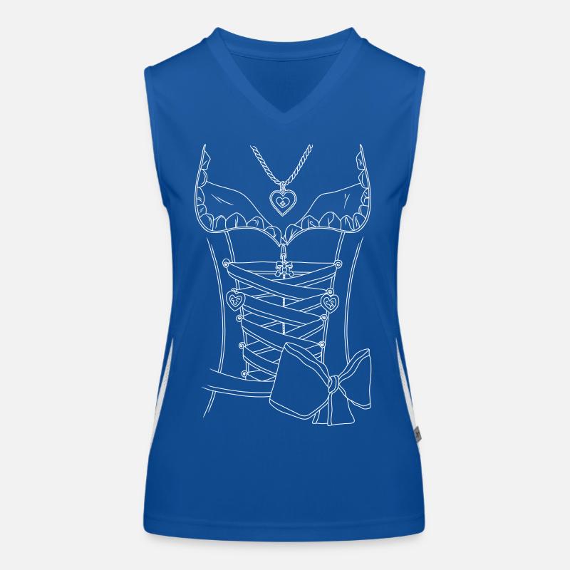 Dirndl - blanc Débardeur respirant contrasté Femme