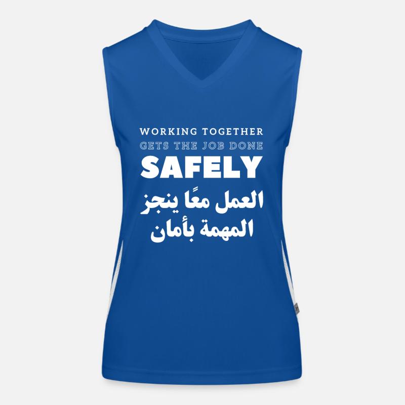 Durch die Zusammenarbeit wird die Arbeit sicher erledigt Funktionelles Kontrast-Tank Top für Frauen