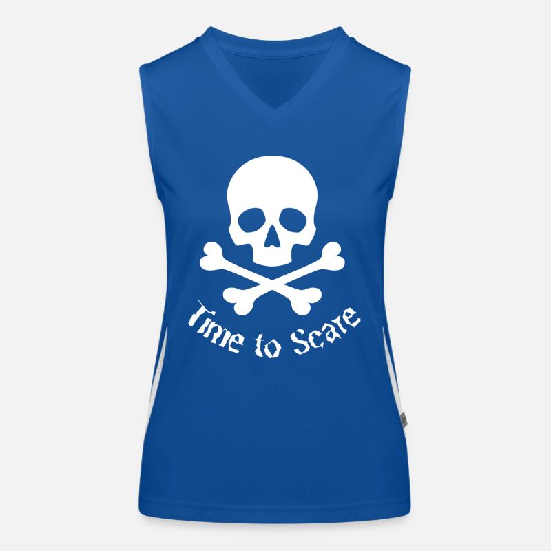 Il est temps d’effrayer Skullhead Design Débardeur respirant contrasté Femme