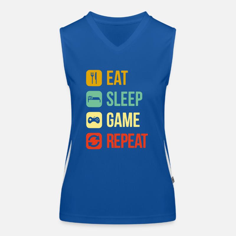 eat sleep repeat video game Débardeur respirant contrasté Femme
