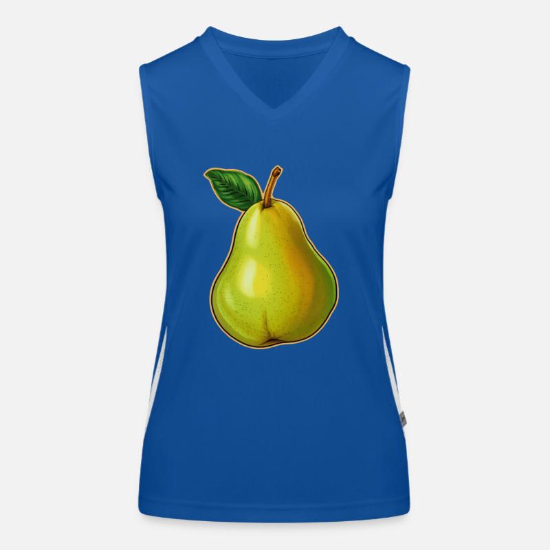 Pear with leaf Women's Functional Contrast Tank Top