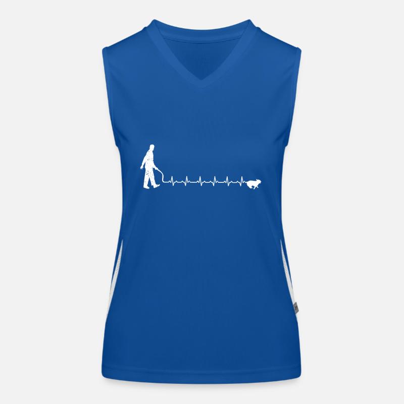 Walk heartbeat dog gassi gift race Women's Functional Contrast Tank Top