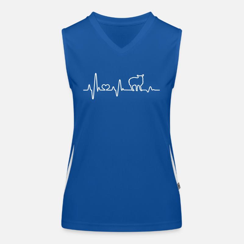 Sheep heartbeat shepherd gift idea ram Women's Functional Contrast Tank Top