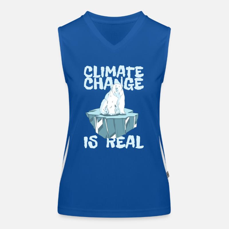 CLIMATE CHANGE IS REAL - Climate Change Climate Protection Women's Functional Contrast Tank Top