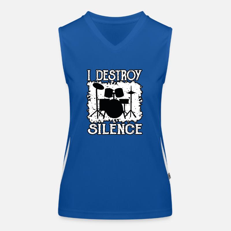 Drummer destroys silence Women's Functional Contrast Tank Top