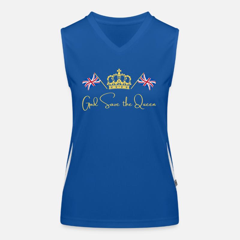 British Queen Coronation Camilla England Flag Women's Functional Contrast Tank Top