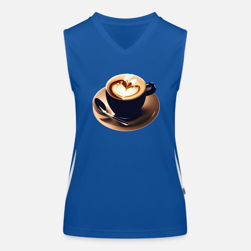 Kaffee Tasse Funktionelles Kontrast-Tank Top für Frauen
