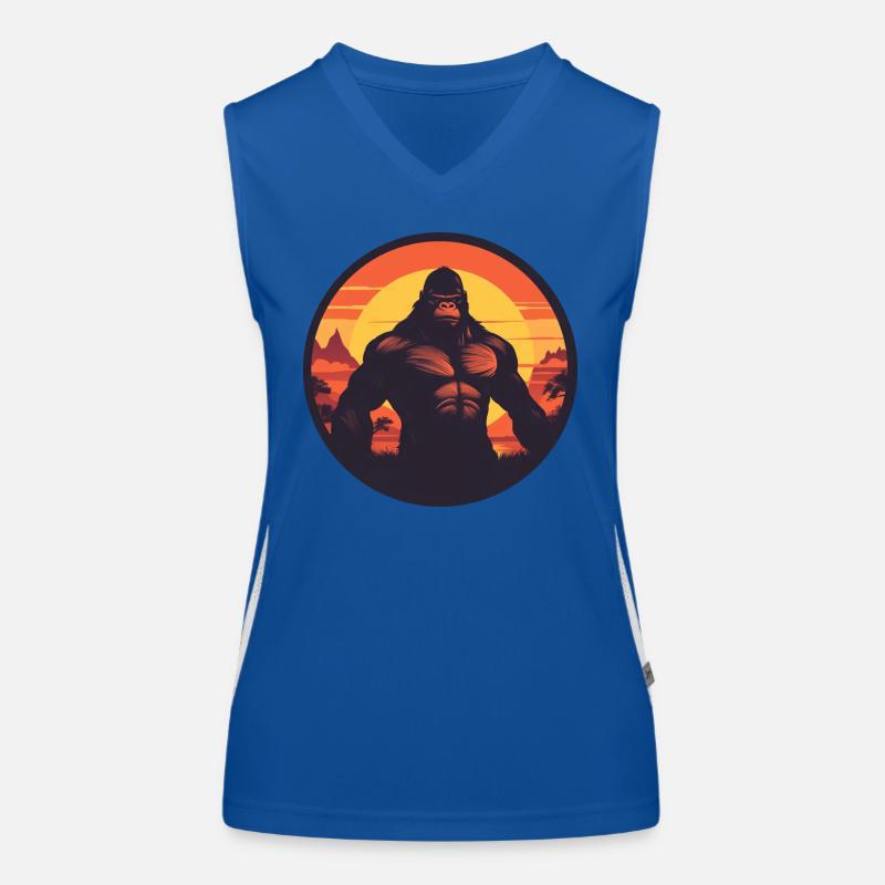 Strong Gorilla Sunset Design Funktionelles Kontrast-Tank Top für Frauen