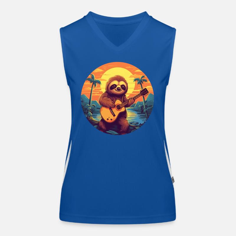 Sloth Guitar Sunset Débardeur respirant contrasté Femme