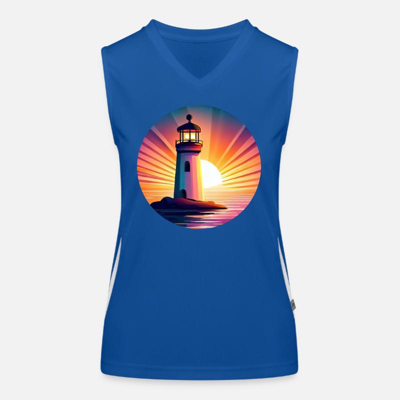 Phare au coucher du soleil - Pittoresque Débardeur respirant contrasté Femme