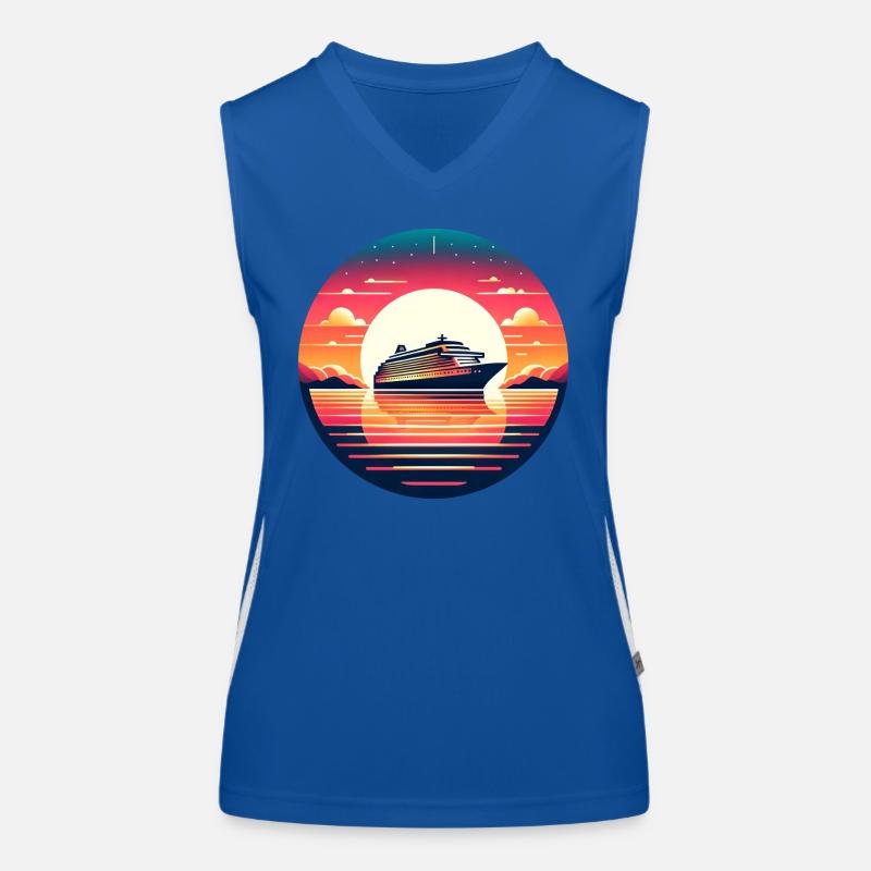 Vacances en croisière : coucher de soleil en haute mer Débardeur respirant contrasté Femme