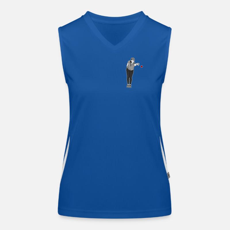 Petanque Spielerin Linkshänderin Funktionelles Kontrast-Tank Top für Frauen