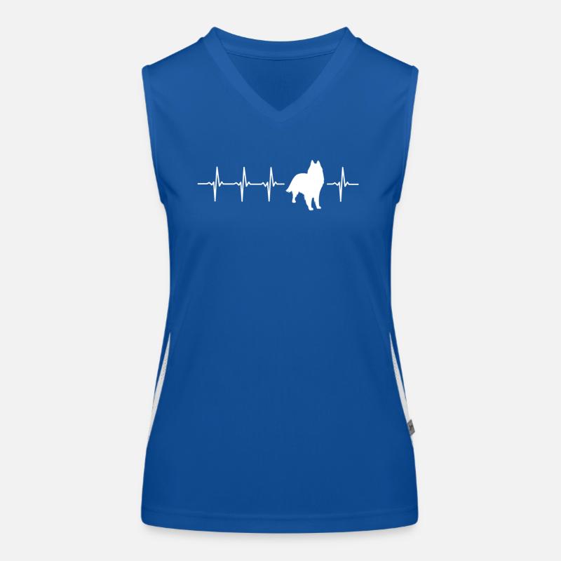 Drôle Groenendael Idée cadeau - Débardeur respirant contrasté Femme - bleu/blanc