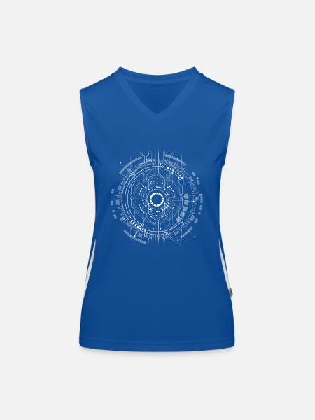 computer Platine Core cpu pc code Programm Nerd lo - Funktionelles Kontrast-Tank Top für Frauen - Royal/Weiß - Vorne