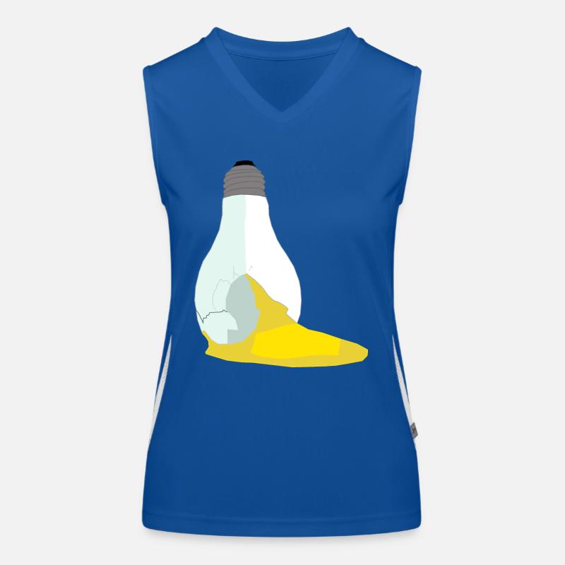 Light Bulb Egg Broken Surrealism Art Women's Functional Contrast Tank Top