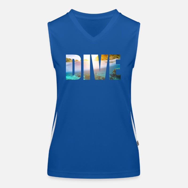 DIVE gift idea for divers diving scuba diving Women's Functional Contrast Tank Top