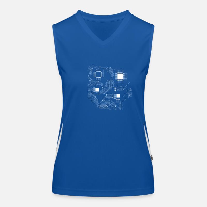 Circuit diagram light bulb electronics electrics Women's Functional Contrast Tank Top
