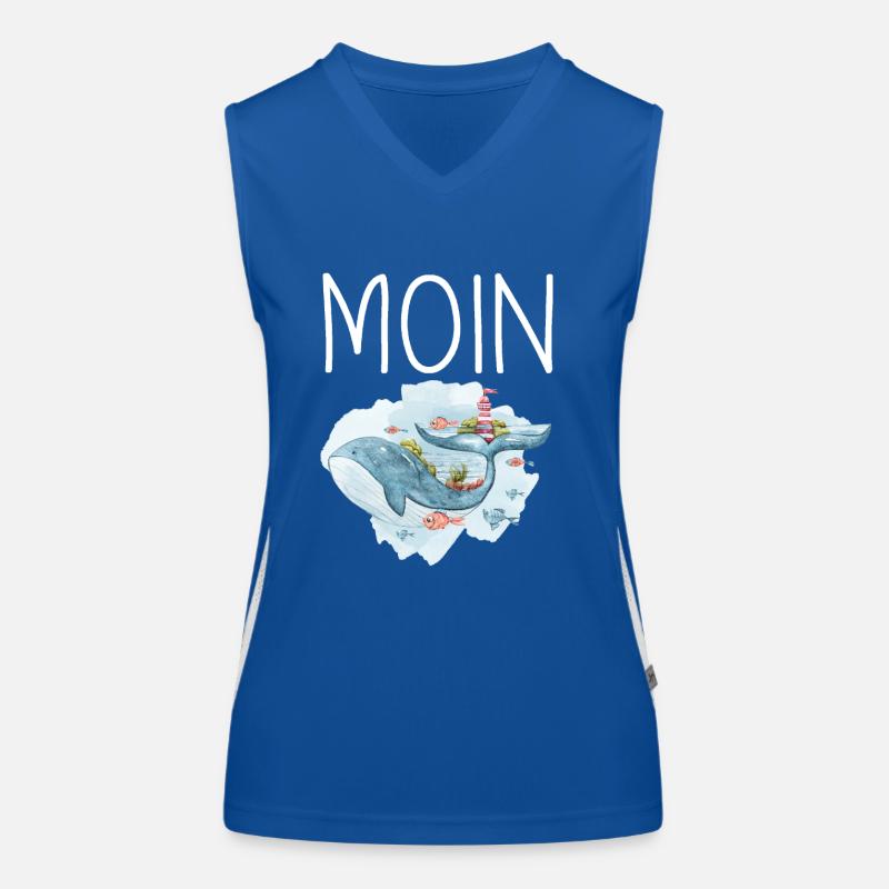 moin Wal Spruch Küste Nordsee Ostsee Funktionelles Kontrast-Tank Top für Frauen