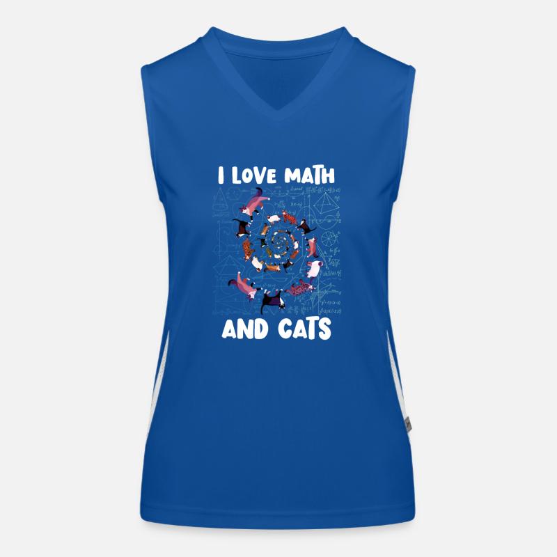 Math Kitty Cat Ich liebe Mathe und Katzen Mathematik Funktionelles Kontrast-Tank Top für Frauen