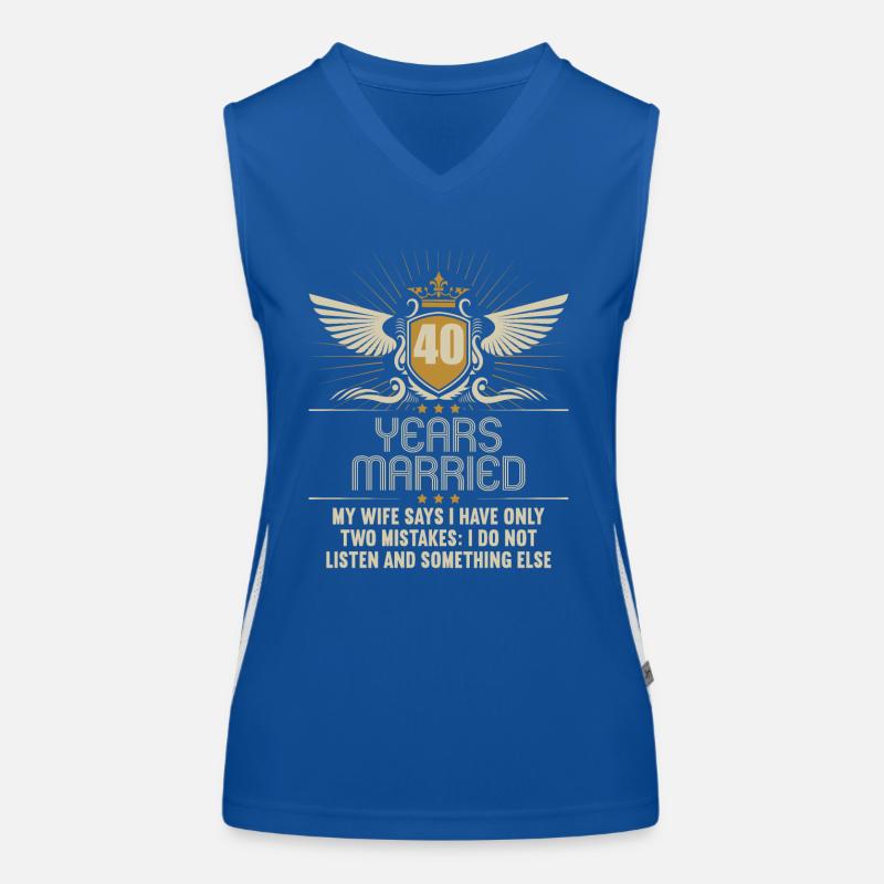 40 years married only 2 mistakes 40th wedding anniversary Women's Functional Contrast Tank Top