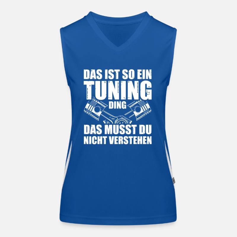 Tuning Ding KFZ Mechaniker Tuner Funktionelles Kontrast-Tank Top für Frauen