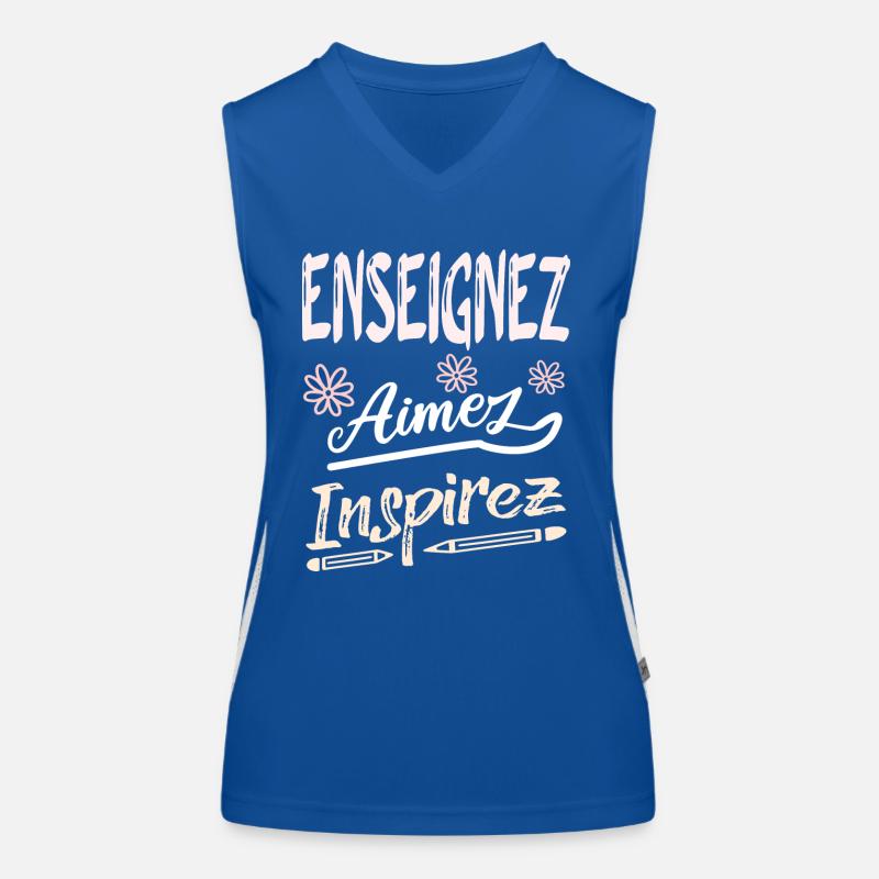 Enseignez aimez inspirez Idée cadeau professeur Débardeur respirant contrasté Femme