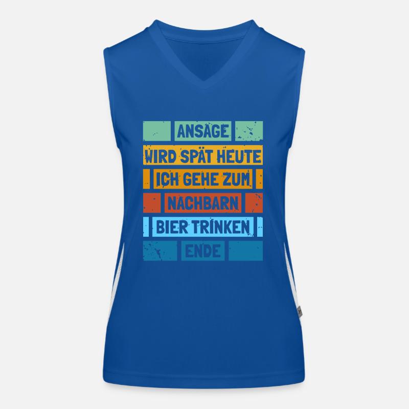 Wird spät heute Nachbar Bier trinken Funktionelles Kontrast-Tank Top für Frauen