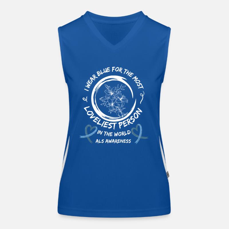 ALS awareness Lou Gehrig’s Disease Warrior Women's Functional Contrast Tank Top