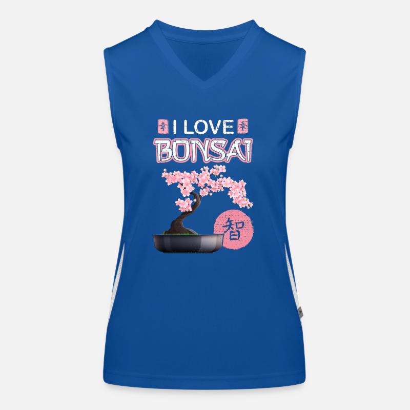 Bonsai japanische Kirschblüte Spruch Geschenkidee Funktionelles Kontrast-Tank Top für Frauen