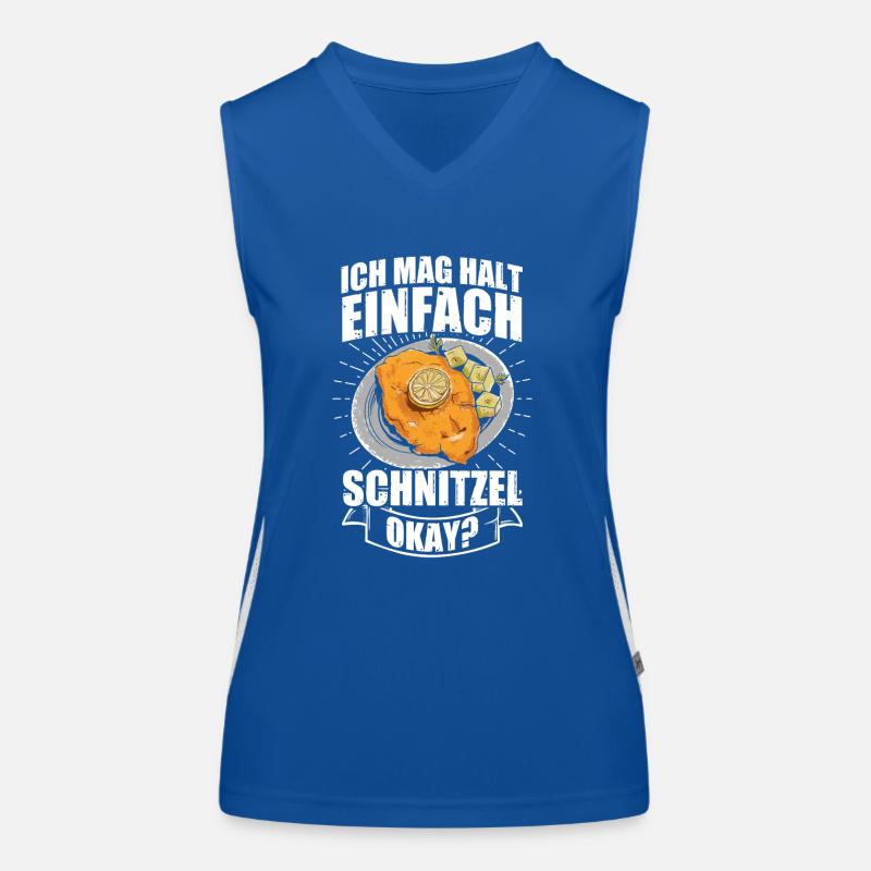 Ich mag halt einfach Schnitzel Funktionelles Kontrast-Tank Top für Frauen
