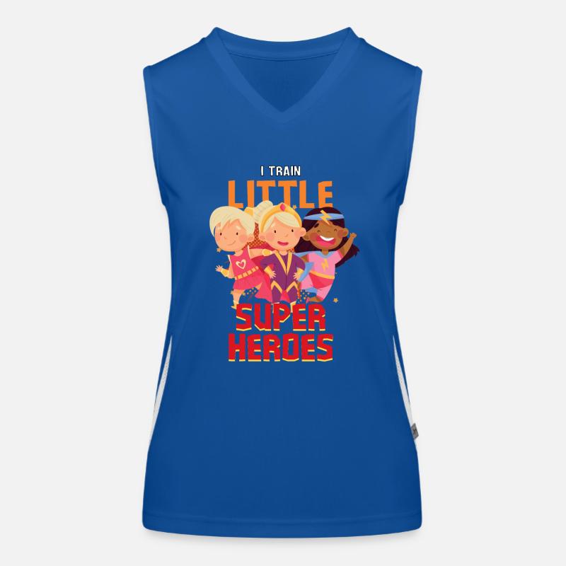 Kindergarten teacher educator educates little superheroes Women's Functional Contrast Tank Top