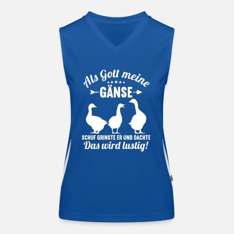 Als Gott meine Gänse schuf das wird lustig Gans Funktionelles Kontrast-Tank Top für Frauen