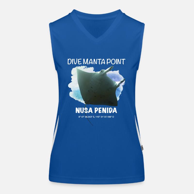 Geschenkidee Dive Manta Point Nusa Penida Funktionelles Kontrast-Tank Top für Frauen