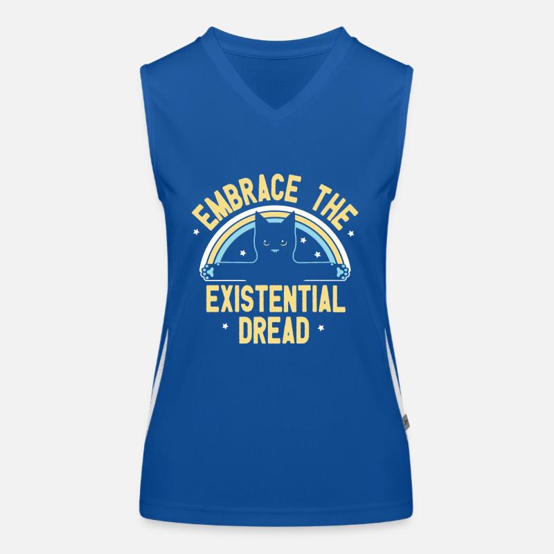 Umarme die Existential Dread Cat - liebe Katzen Funktionelles Kontrast-Tank Top für Frauen