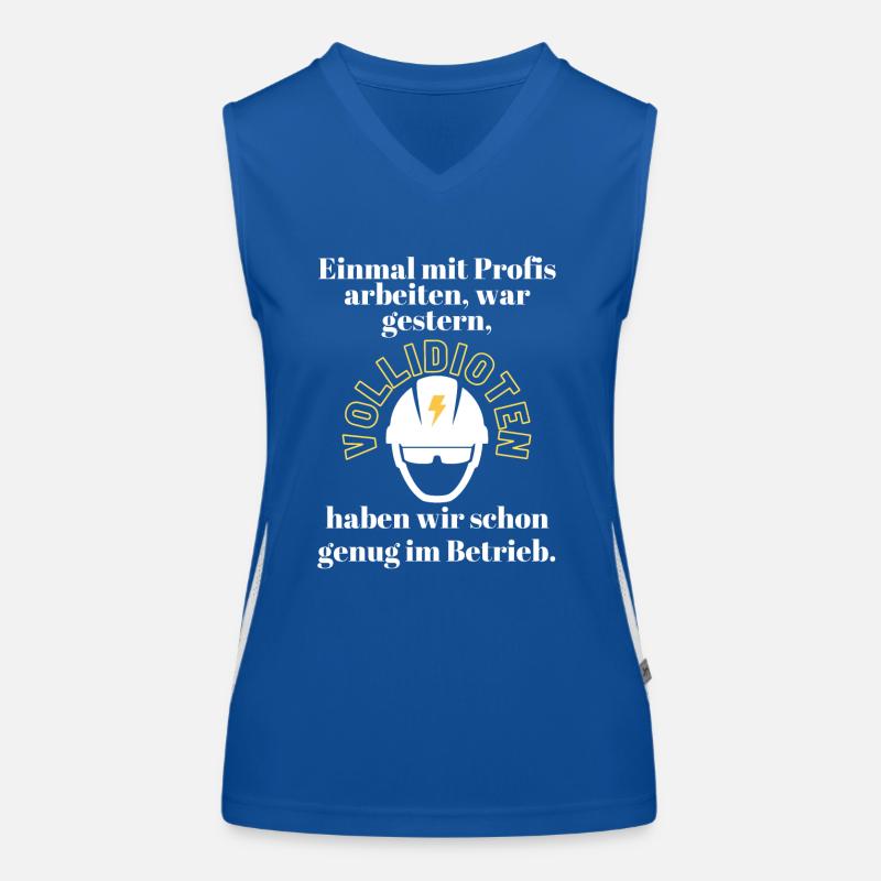 Baustelle Einmal mit Profis arbeiten ... Funktionelles Kontrast-Tank Top für Frauen