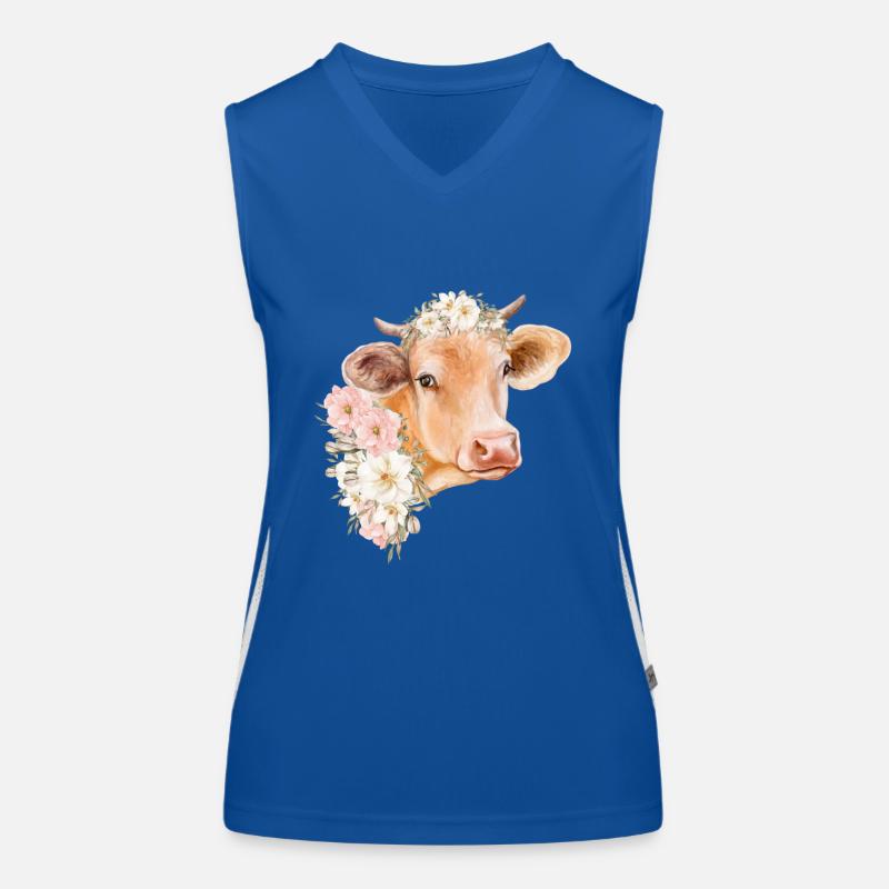 VACHE AVEC DES FLEURS Débardeur respirant contrasté Femme