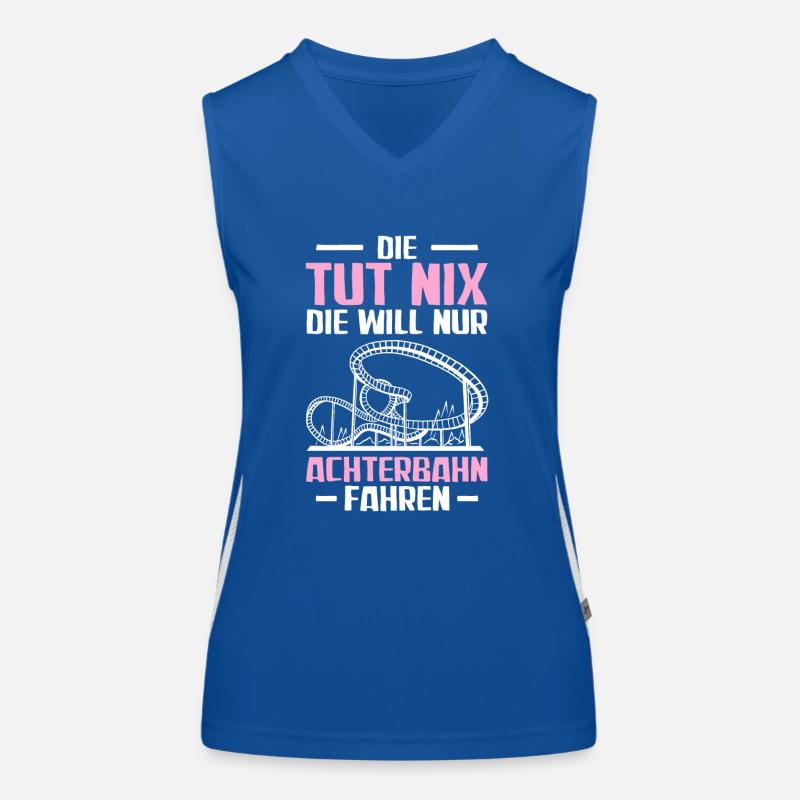 Die tut nix Freizeitpark Achterbahn Freak Funktionelles Kontrast-Tank Top für Frauen