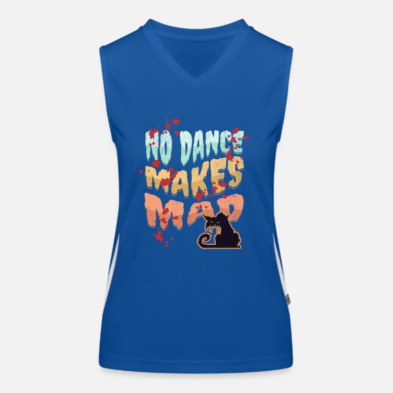 No Dance, Dance Design, Bad Cat, Cartoon Style Funktionelles Kontrast-Tank Top für Frauen