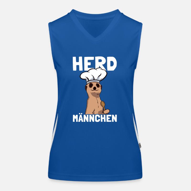 Herdmännchen Erdmännchen Koch Backen Bäcker Funktionelles Kontrast-Tank Top für Frauen