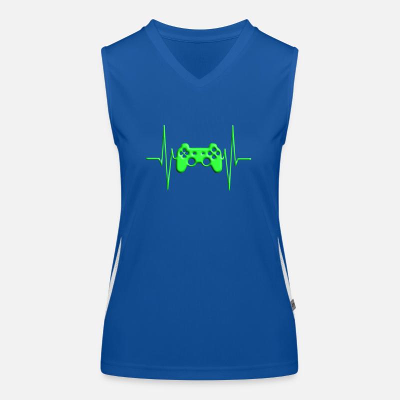 Gaming PS Controller Herzschlag Zocken Konsole Funktionelles Kontrast-Tank Top für Frauen