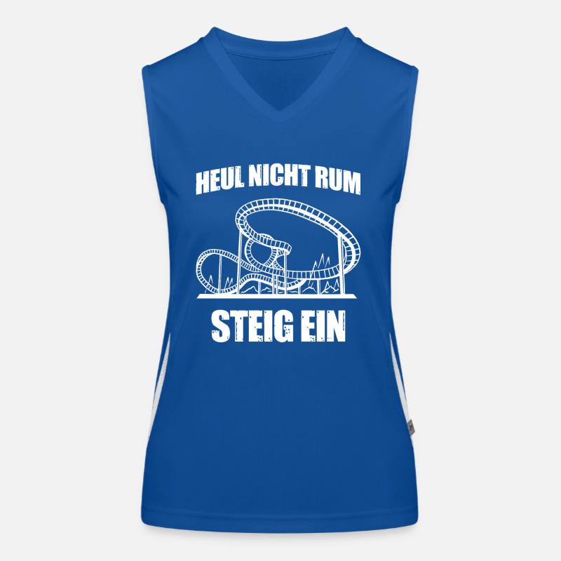 Steig ein Freizeitpark Rollercoaster Achterbahn Funktionelles Kontrast-Tank Top für Frauen