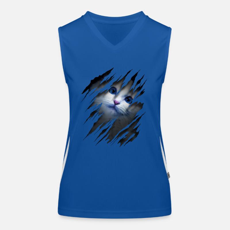 Cat with scratch - Cat face Scratch Cat Women's Functional Contrast Tank Top