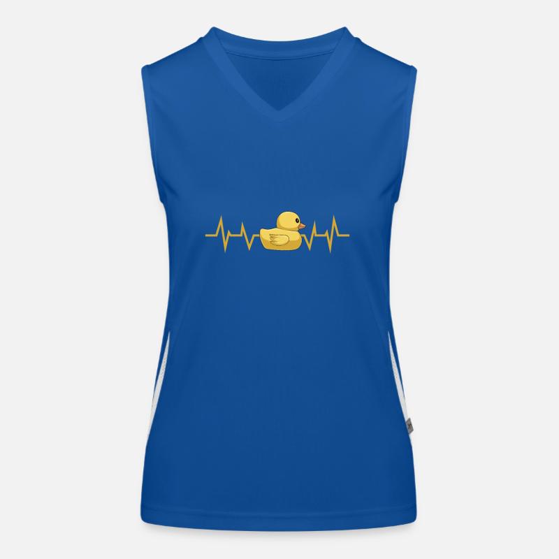Bath Duck Heartbeat - Women's Functional Contrast Tank Top - royal/white