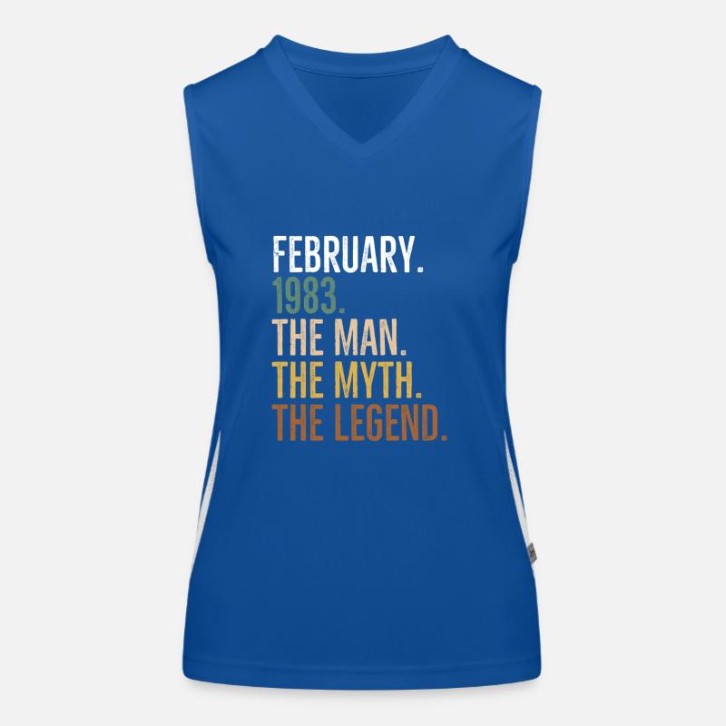Februar 1983 Der Mann Der Mythos Die Legende Funktionelles Kontrast-Tank Top für Frauen