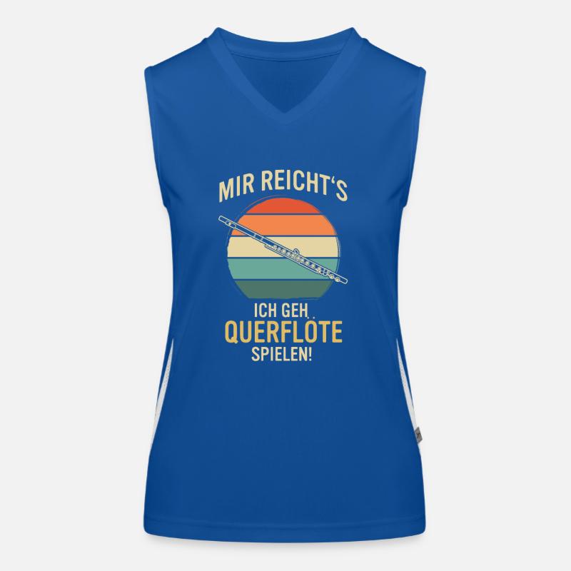 Querflöte Querflötenspieler Querflötist Funktionelles Kontrast-Tank Top für Frauen