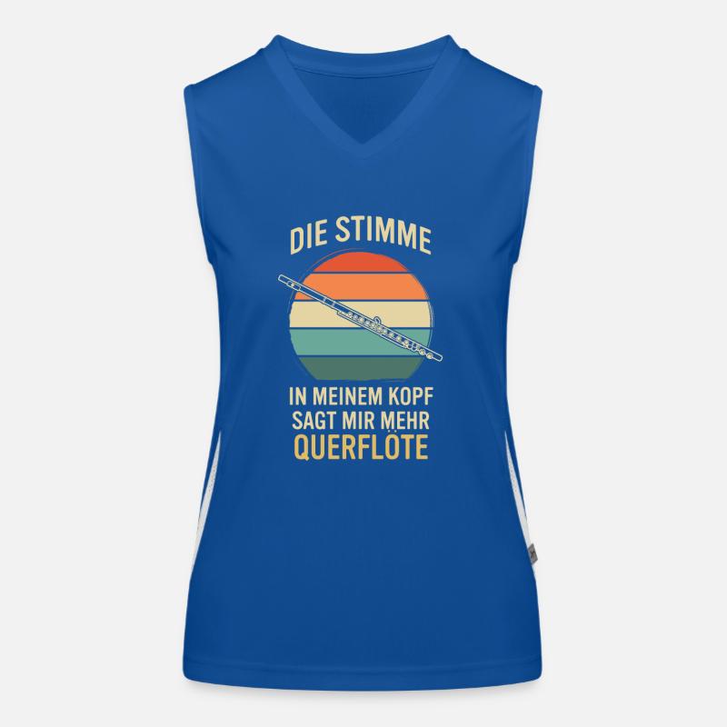 Querflöte Querflötenspieler Querflötist Funktionelles Kontrast-Tank Top für Frauen
