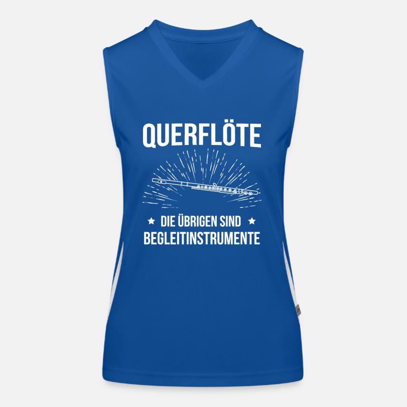 Querflöte Querflötenspieler Querflötist Funktionelles Kontrast-Tank Top für Frauen