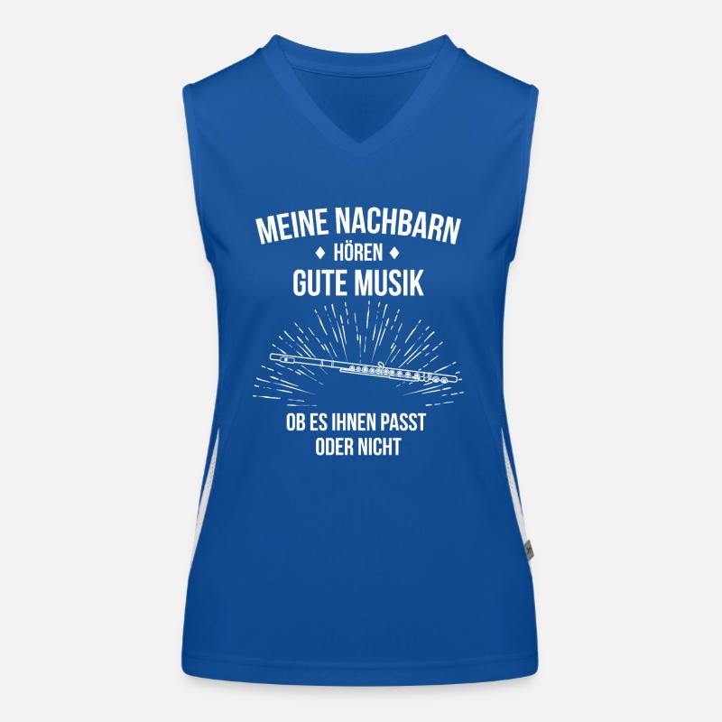 Querflöte Querflötenspieler Querflötist Funktionelles Kontrast-Tank Top für Frauen